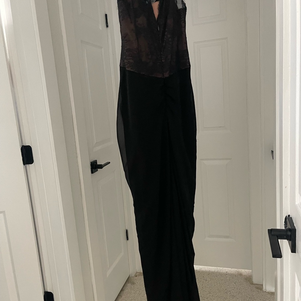 BCBGMaxAzria Black Sheer Gown